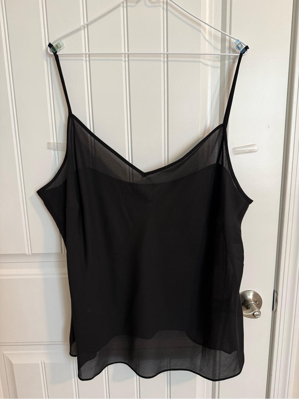 Lauren Ralph Lauren Black Sheer-Panel Spaghetti Strap Camisole